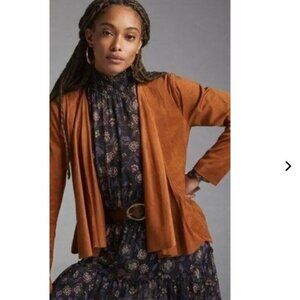 Anthropologie Hutch Draped Faux Suede Jacket Size Medium